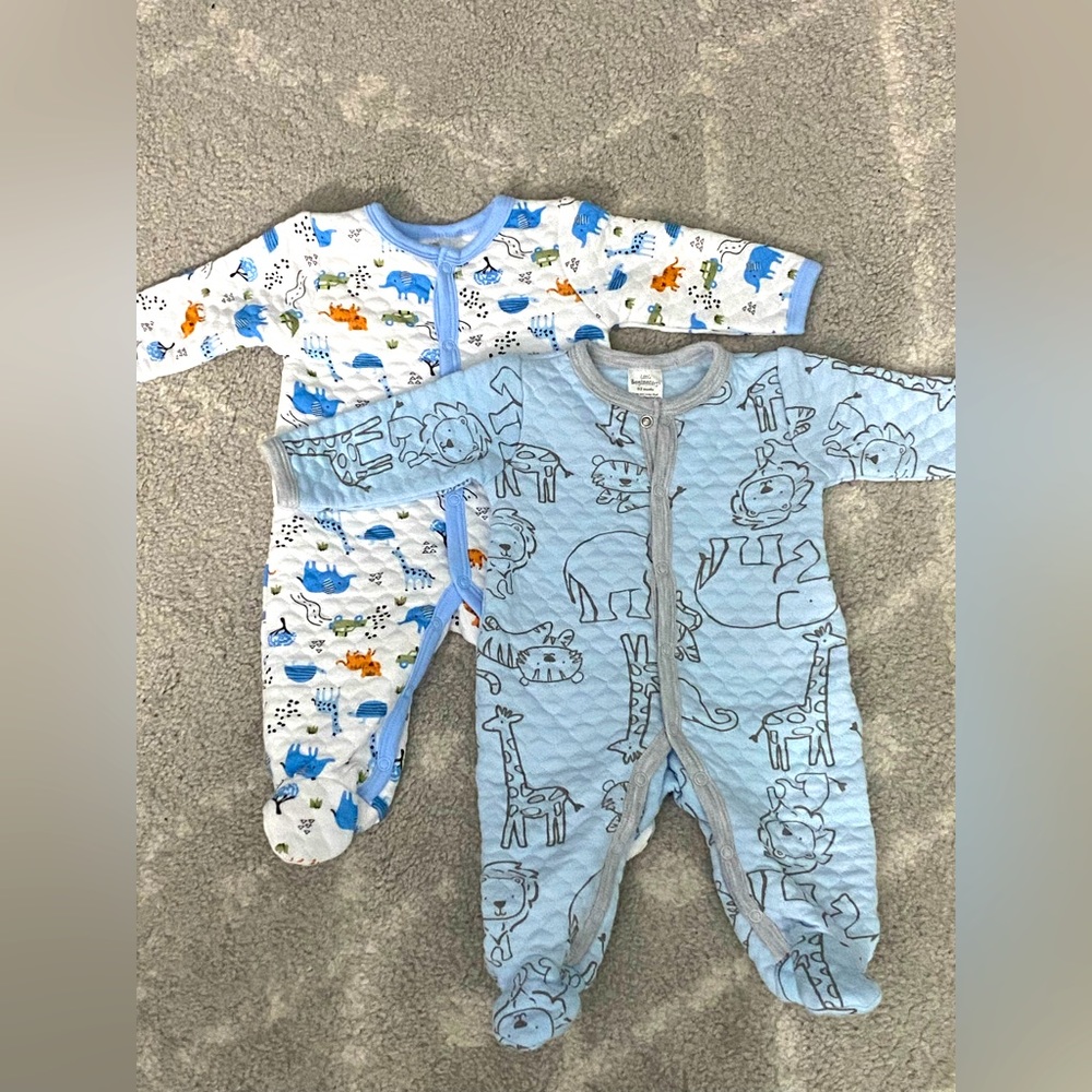 2 Pairs of Quilted Baby Pajamas